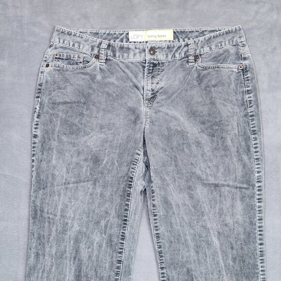 Ann Taylor Loft Curvy Bootcut Corduroy Pants Gray Size 10 Stretchy Casual - Picture 3 of 11